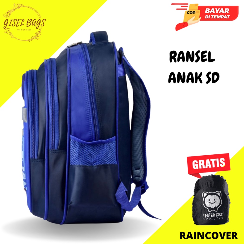 Tas anak laki laki terbaru sekolah sd import gambar timbul karakter superhero waterproof