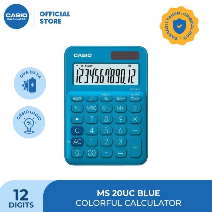 

[COD] CASIO Colorful Calculator MS-20UC-Blue HEMAT Kode 149