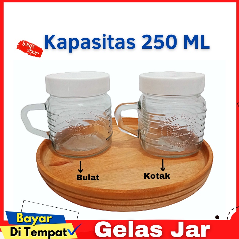 Gelas Jar Kaca Tutup Plastik / Drinking Jar