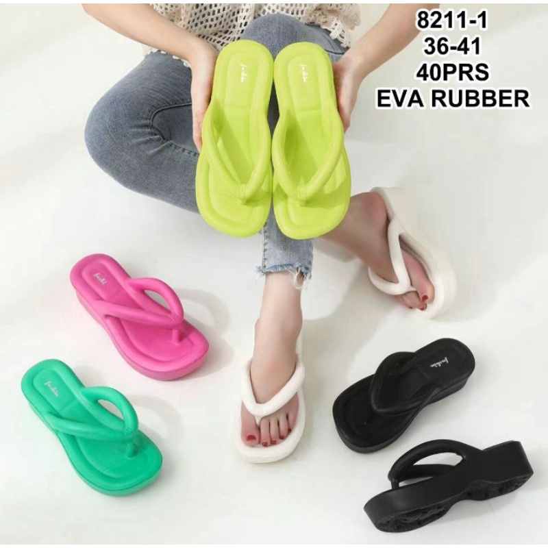 Sandal Wedges Viral Sandal Bangkok Sandal Jepit Hak Tinggi Wanita