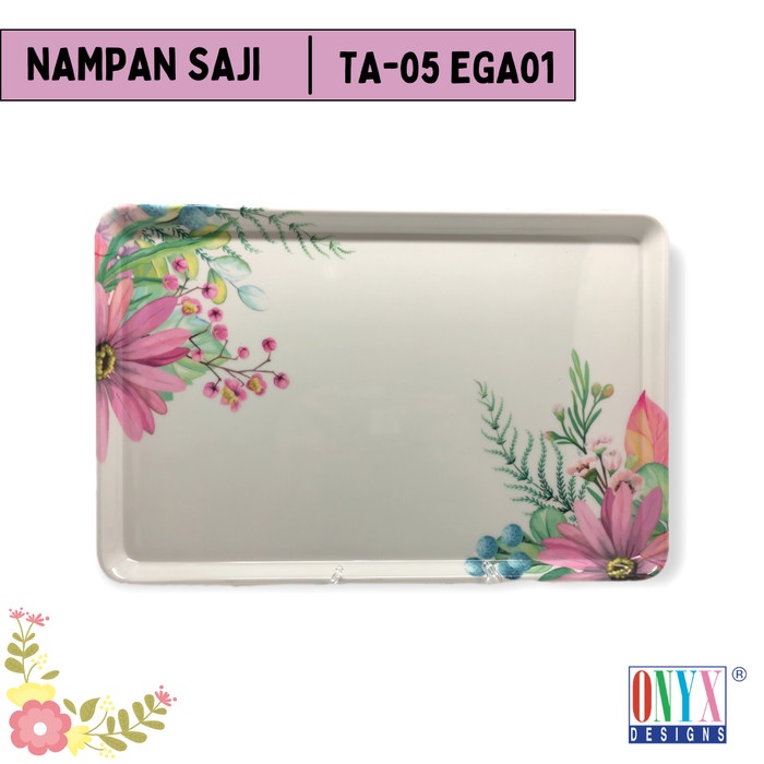Nampan Nampan Saji Besar 25 X 38 Cm Melamin Onyx - Ta05 Motif