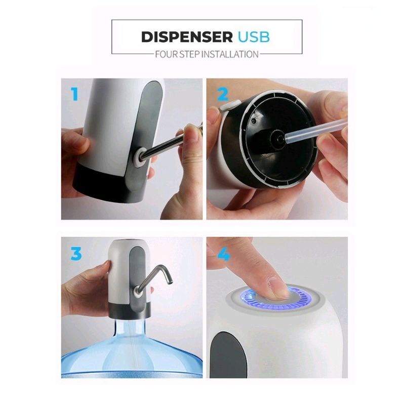 Makassar V100 pompa air galon elektrik otomatis bisa di cas ulang USB Automatic water dispenser