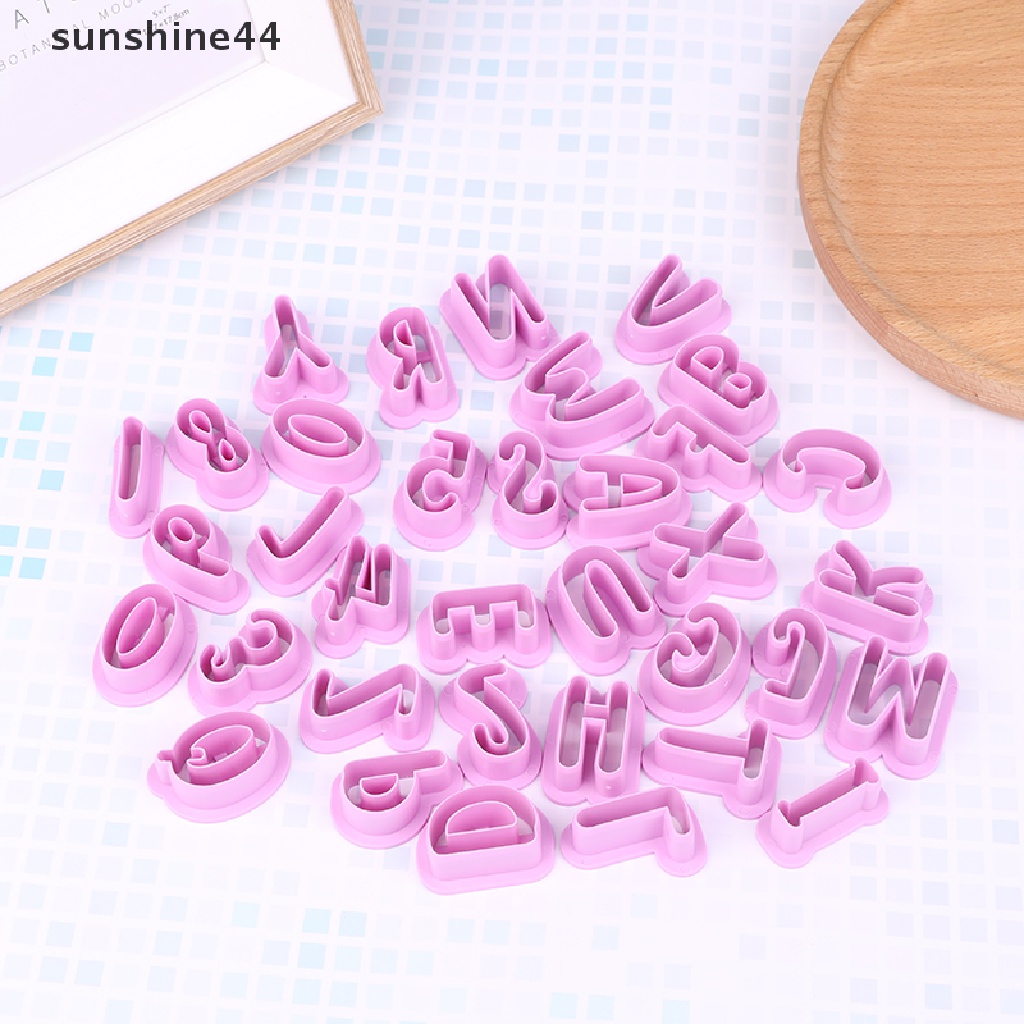 Sunshine 1 Set Cetakan Kue / Fondant DIY Bentuk Huruf Alfabet Bahan Plastik