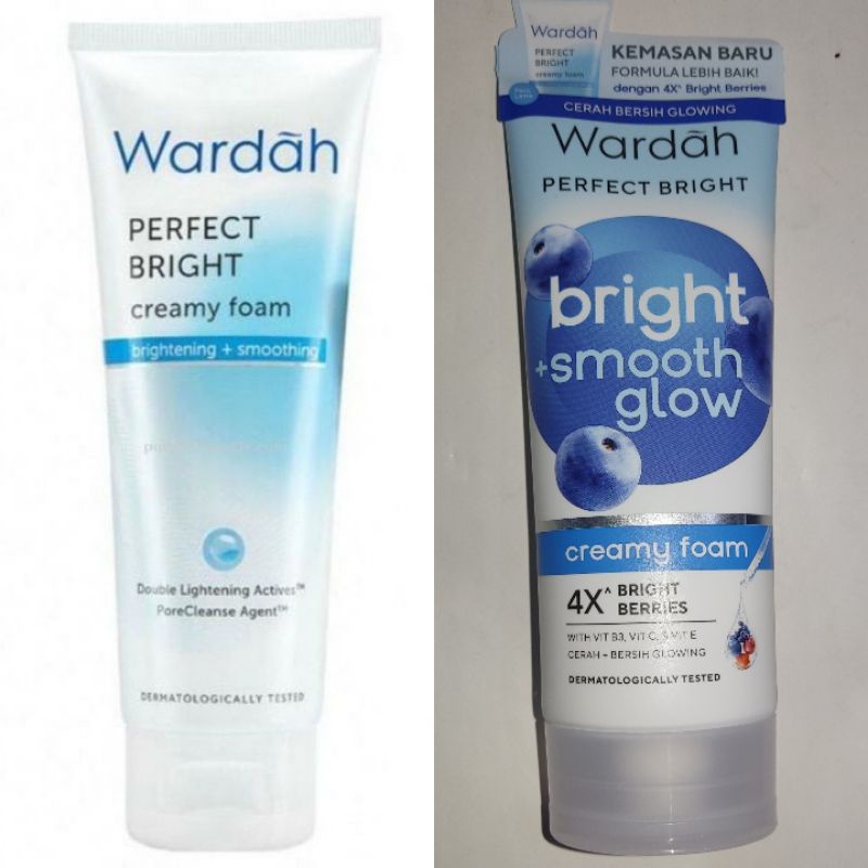 WARDAH PERFECT BRIGHT CREAMY FOAM SMOOTHING 60 ML (kemasan lama), 100 ML (kemasan baru)