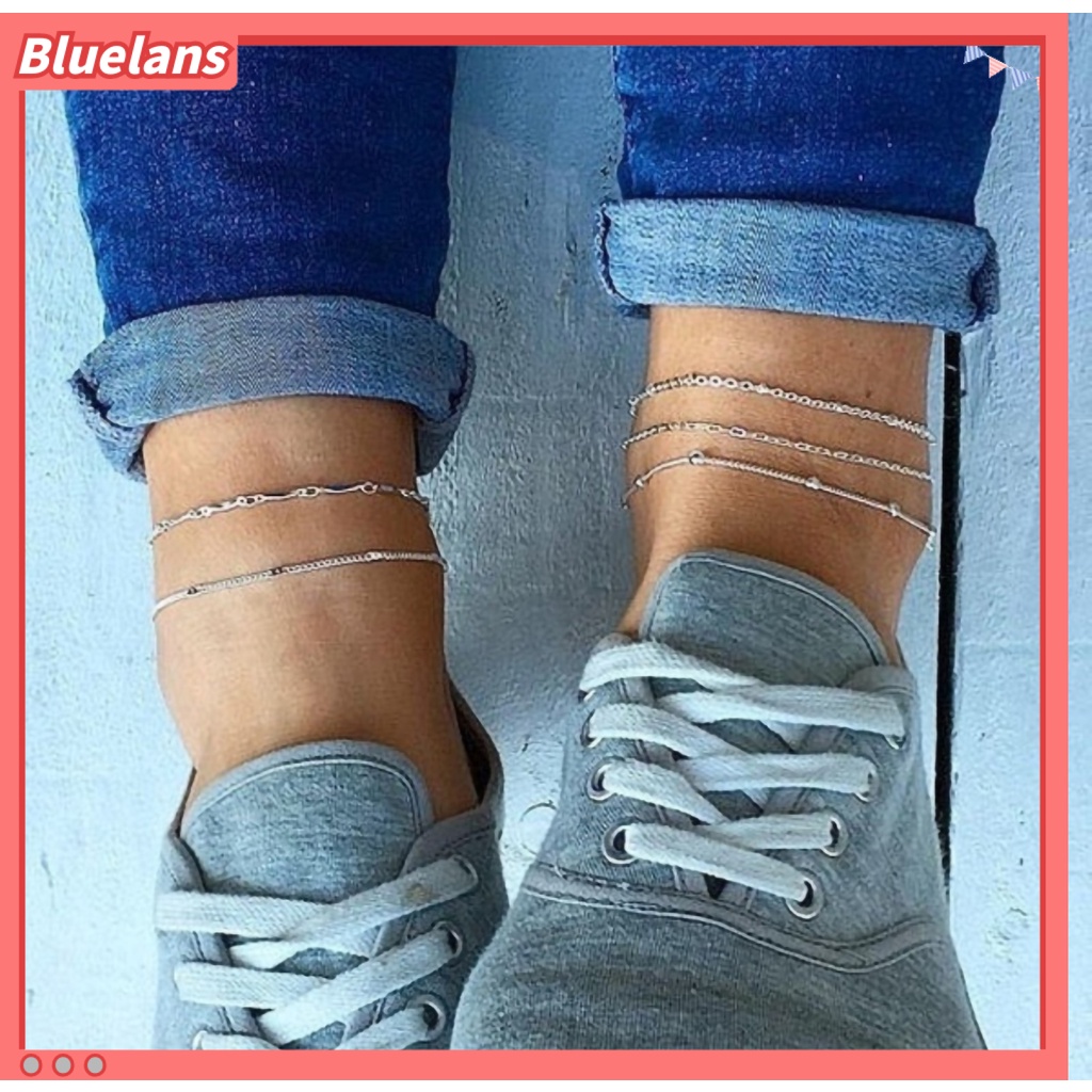 Bluelans 5Pcs Women Beads Charm Chain Anklet Ankle Bracelet Beach Barefoot Jewelry