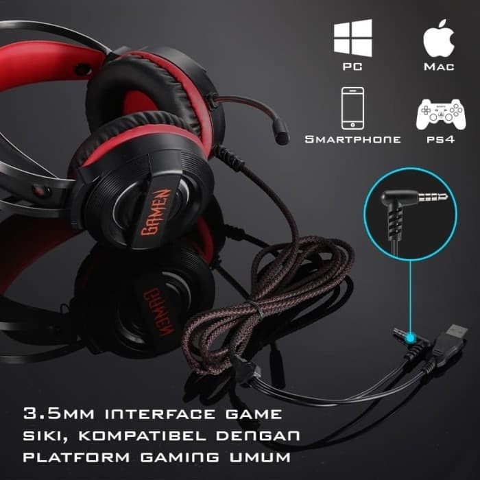 HEADPHONE GAMEN GAMING GH1000 NOISE CANCELLATION WIRED