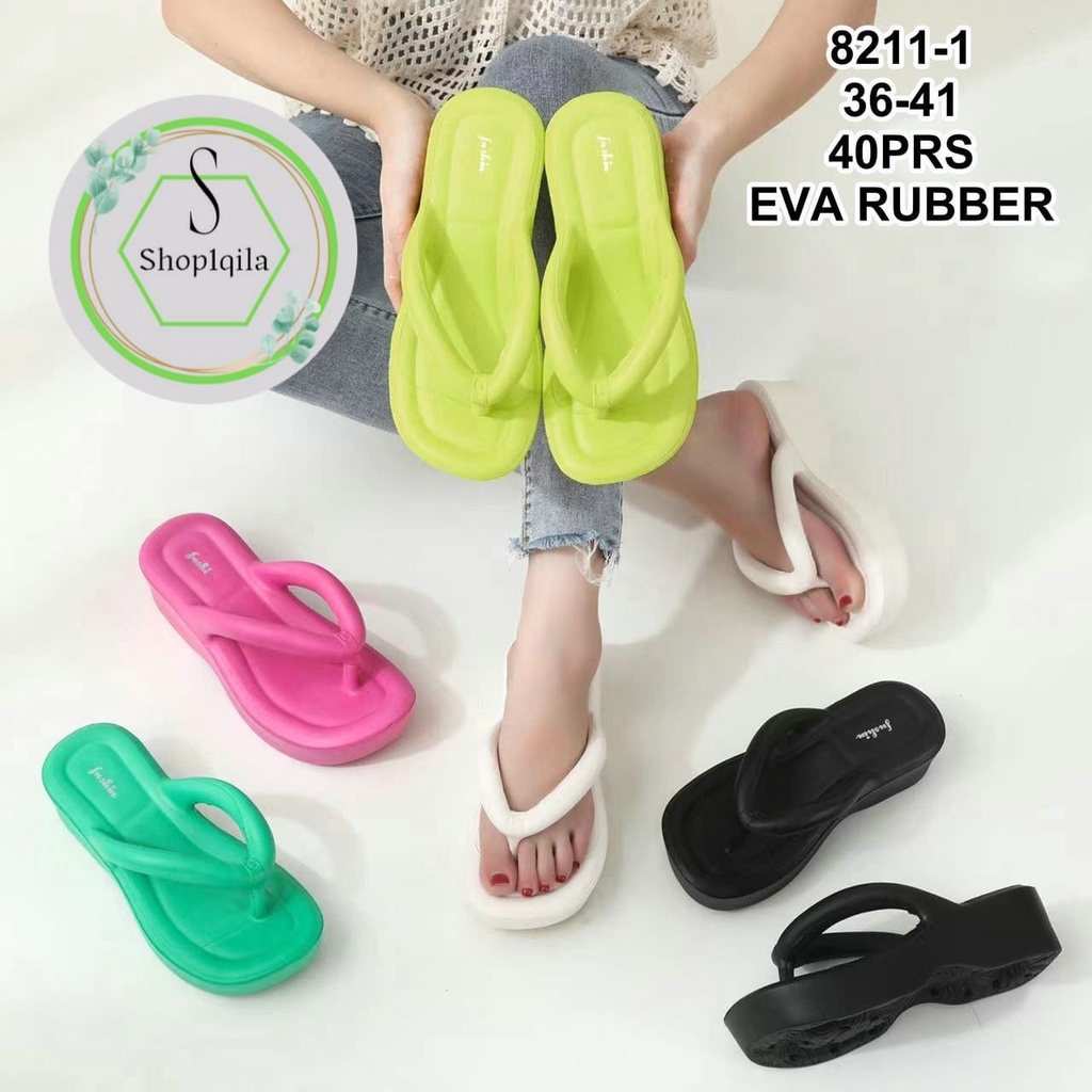 Sandal jepit wedges terlaris eva rubber premium kekinian 8211 (36-41)