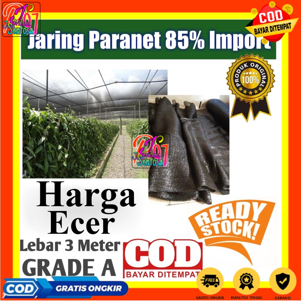 [PROMO] Paranet Import 75% (eceran)  lebar 3m peneduh tanaman