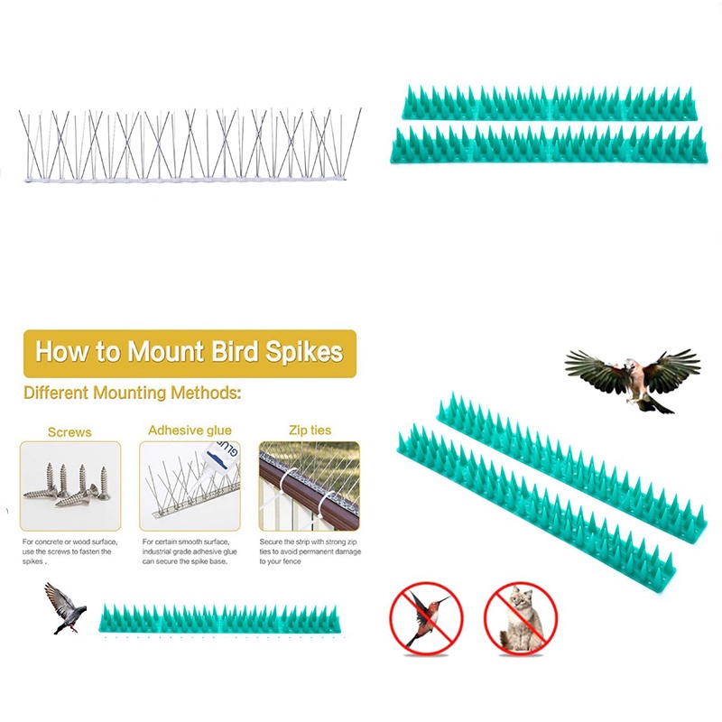 【10PCS/SET】Stop Bird Repellent Penolak/Bird Control Spikes/Garden Balcony Prickle Strip Dig