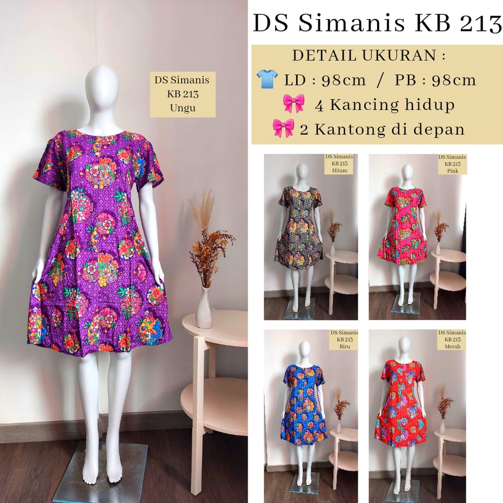 Daster Batik Kudamas Simanis LD 98cm -100cm Busui KB-213