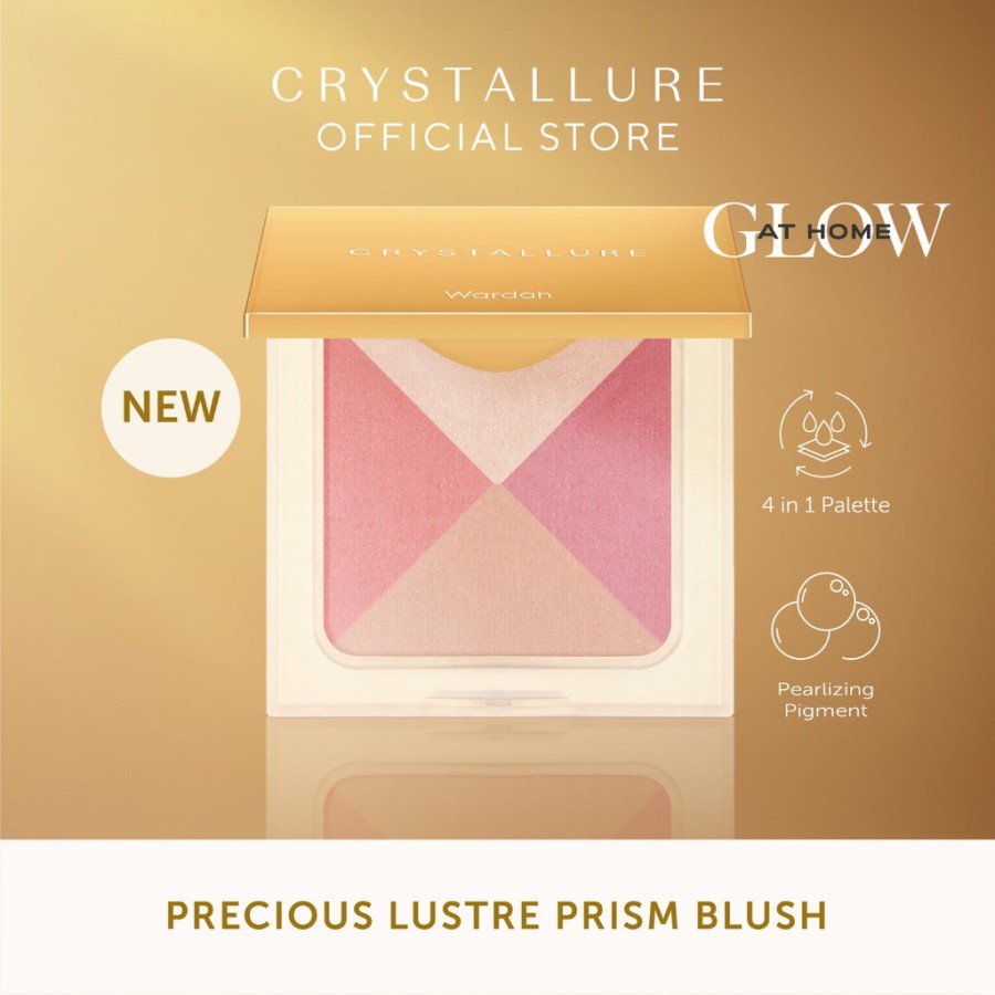 ★ BB ★ Wardah Crystallure Precious Lustre Prism Blush 10gr - Blush On (Hasil gemerlap, menyamarkan garis halus)