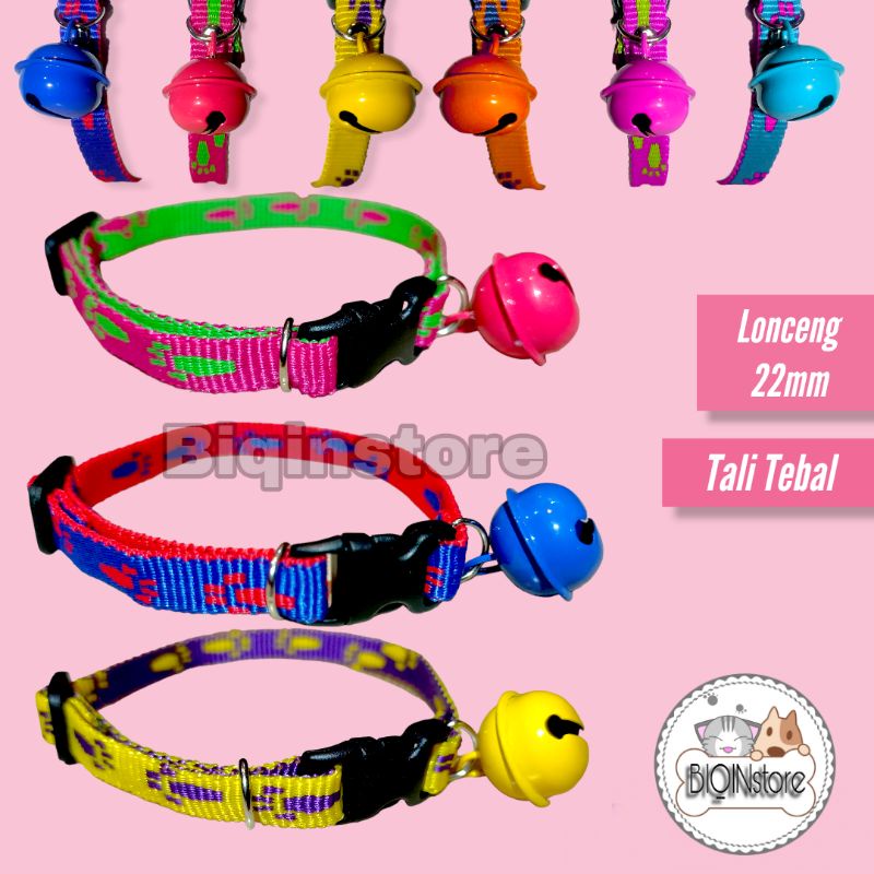 kalung kucing motif Paw lonceng 22mm