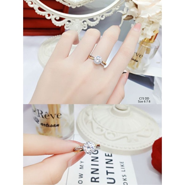 Cincin Xuping Wanita Silver Gold C73 DD