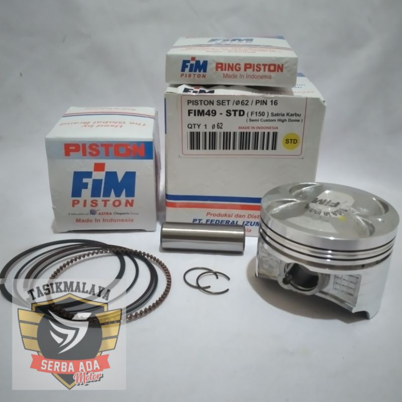 PISTON KIT SEHER KIT FIM 49 SEMI CUSTOM HIGH DOME PEN 16 SATRIA F150