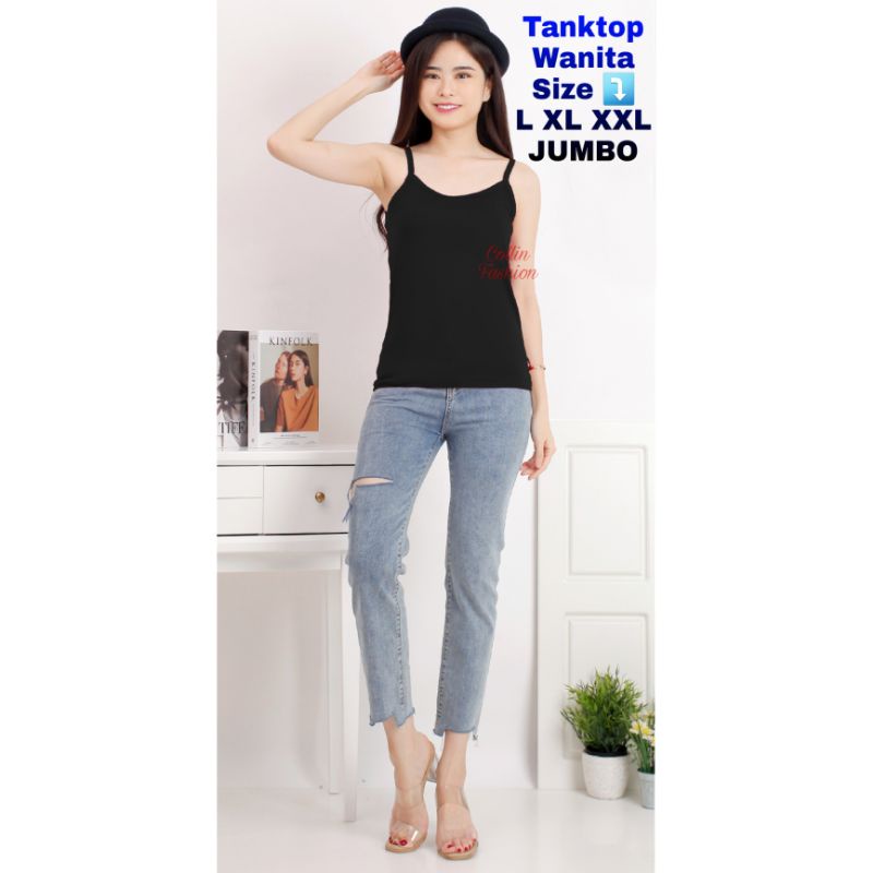 Tanktop Wanita L XL XXL JUMBO / Singlet Tali Kecil