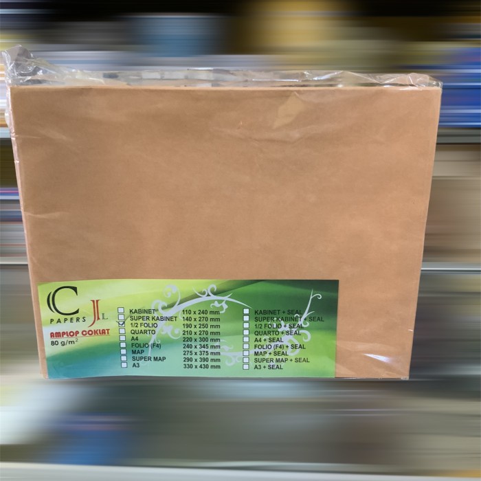 

Hadir Amplop Cokelat 1/2 Folio 100 Lembar Gilaa!!!