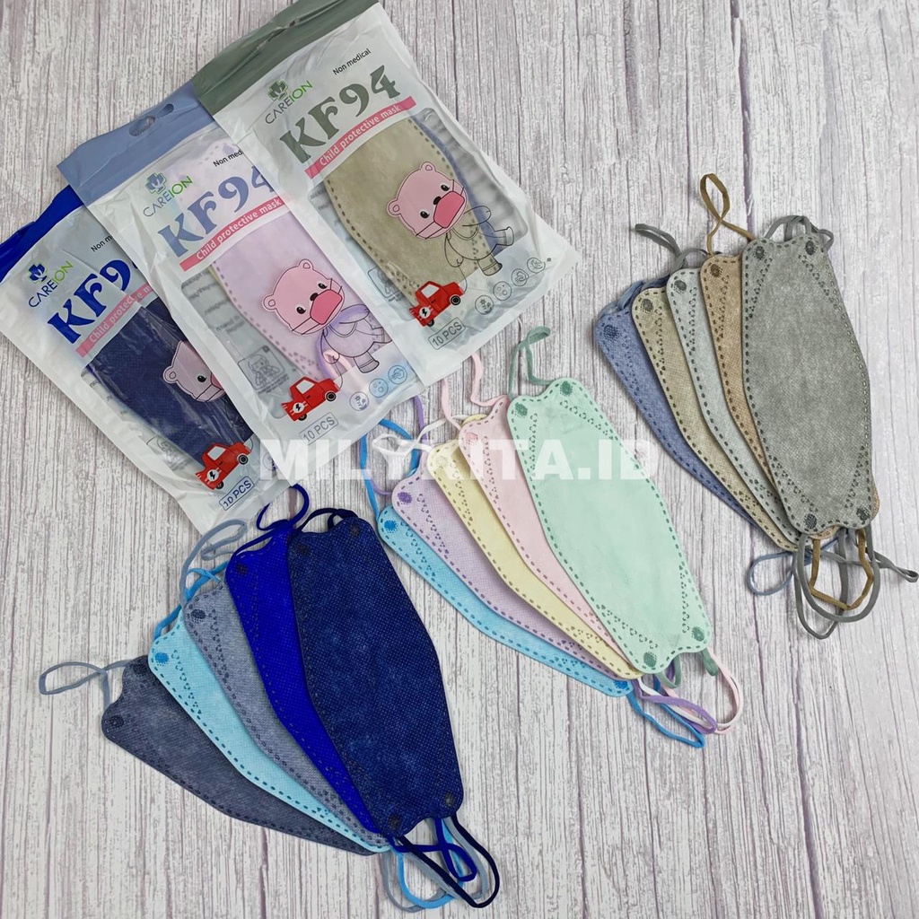 Masker Anak KF94 Careion Gradasi Mix Isi 10 4 Lapis Kids Polos