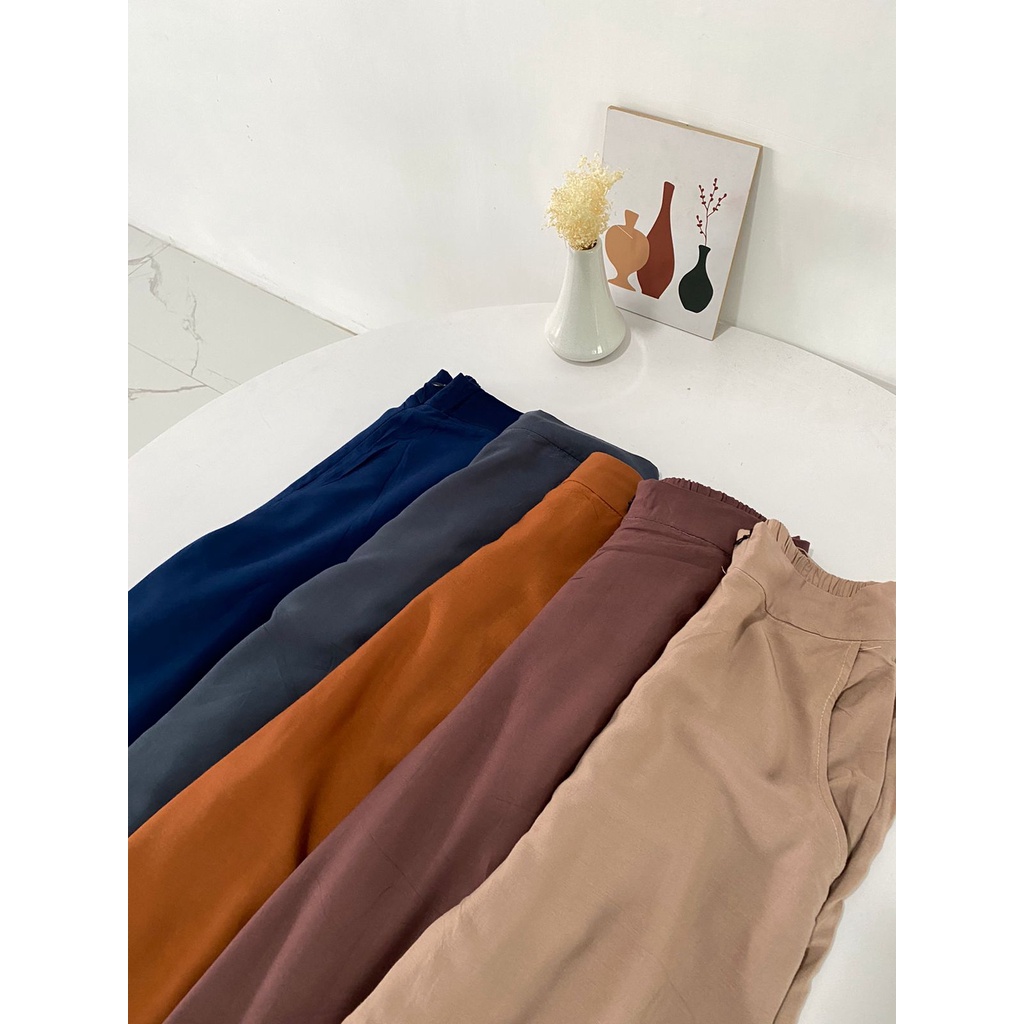 Hanin Kulot Rayon Polos Highwaist Standar