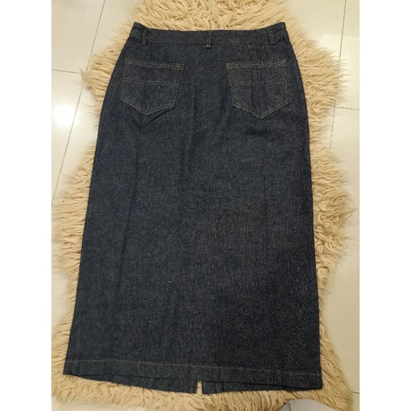 Rok Midi Denim Casual Branded Export Termurah