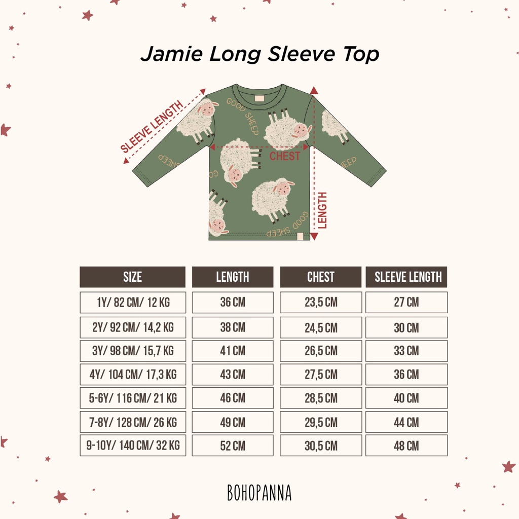 PROMO 7.7 PROMO BAJU LEBARAN MURAH BOHOPANNA Jamie 1-10 Tahun Jamie Long Sleeve Top / Jamie Long Pant