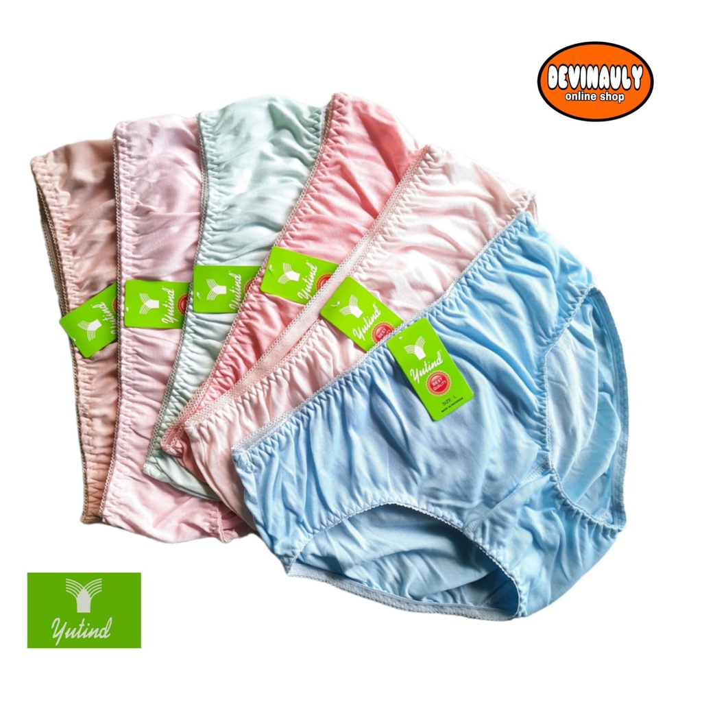 MURAH (6 PCS) CELANA DALAM WANITA DEWASA YUTIND 022 KARET ZIGZAG