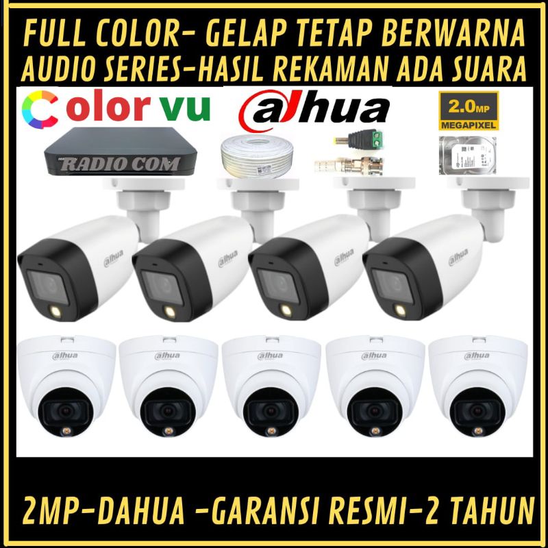 PAKET CCTV DAHUA 2MP FULL COLOR 16 CHANNEL 9 KAMERA AUDIO SERIES COLORVU