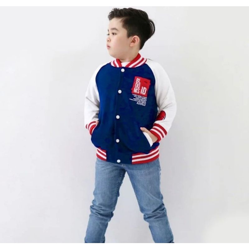 VARSITY JACKET BLOOMS.ID size 4-12 tahun /Varsity jaket blooms nablfashion