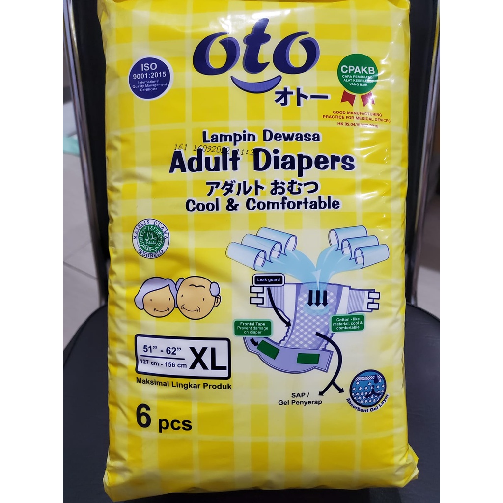 OTO Perekat Adult Diapers / popok dewasa PEREKAT Size XL isi 6