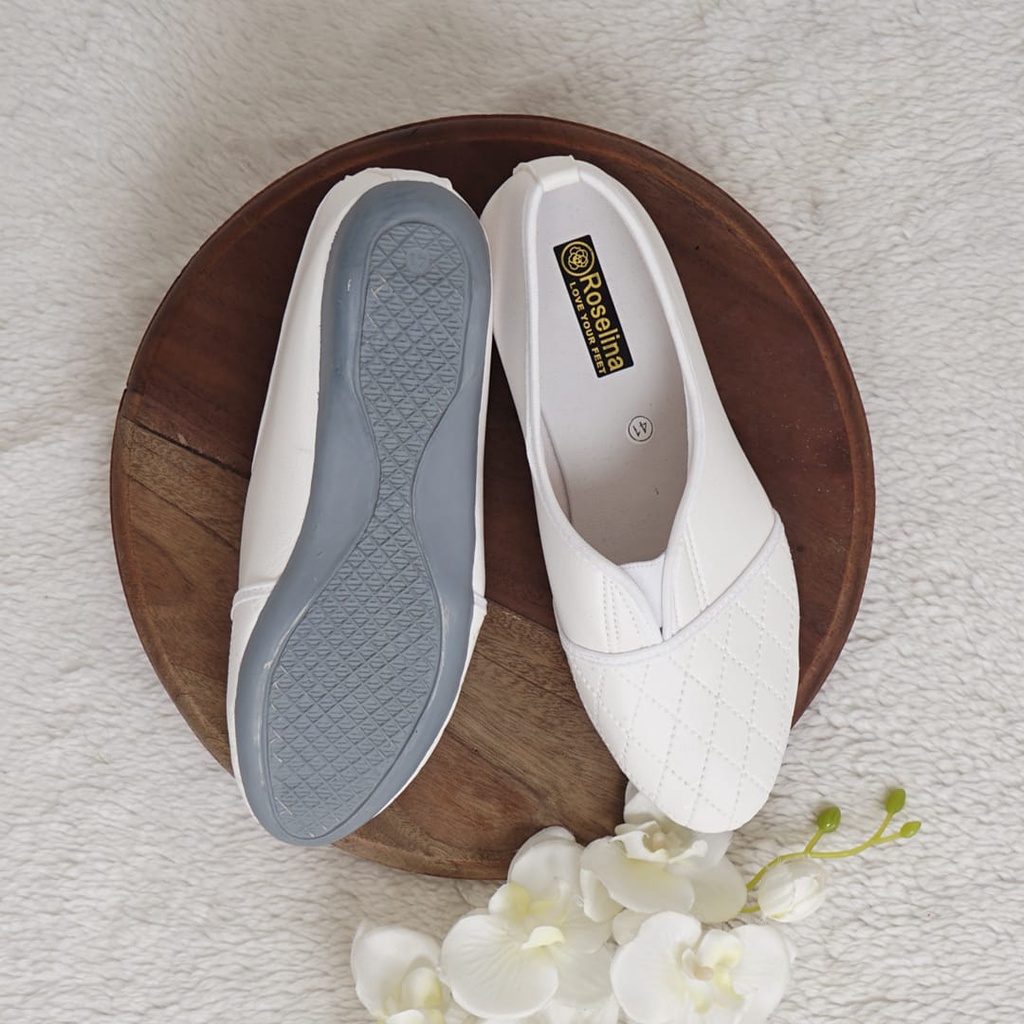 Sepatu Haji Wanita Flatshoes Putih Terbaru | Sepatu Wanita Flatshoes Perlengkapan Haji Dan Umroh