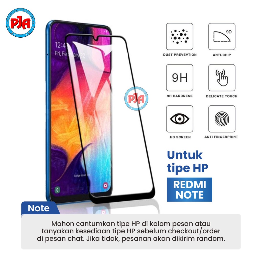 Tempered Glass TG Antigores Kaca Full Screen Xiaomi Redmi Note 4 4X 5 6 7 8 9 10 5A 5 Pro 9S 10S 10 Pro