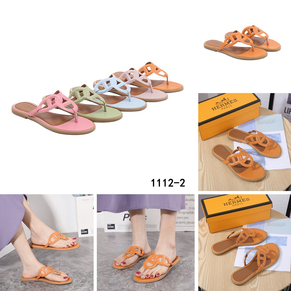 H Beach Leather Flat Sandals 1112-2