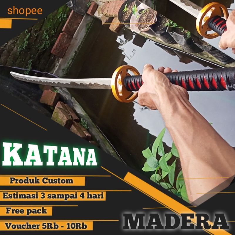 pedang kayu katana custom
