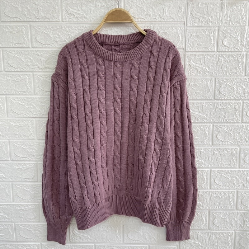 SWEATER RAJUT COUPLE PRIA WANITA COUPLE PASANGAN SOFTLY BLOUSE UNISEX RAJUT TEBAL CABLE