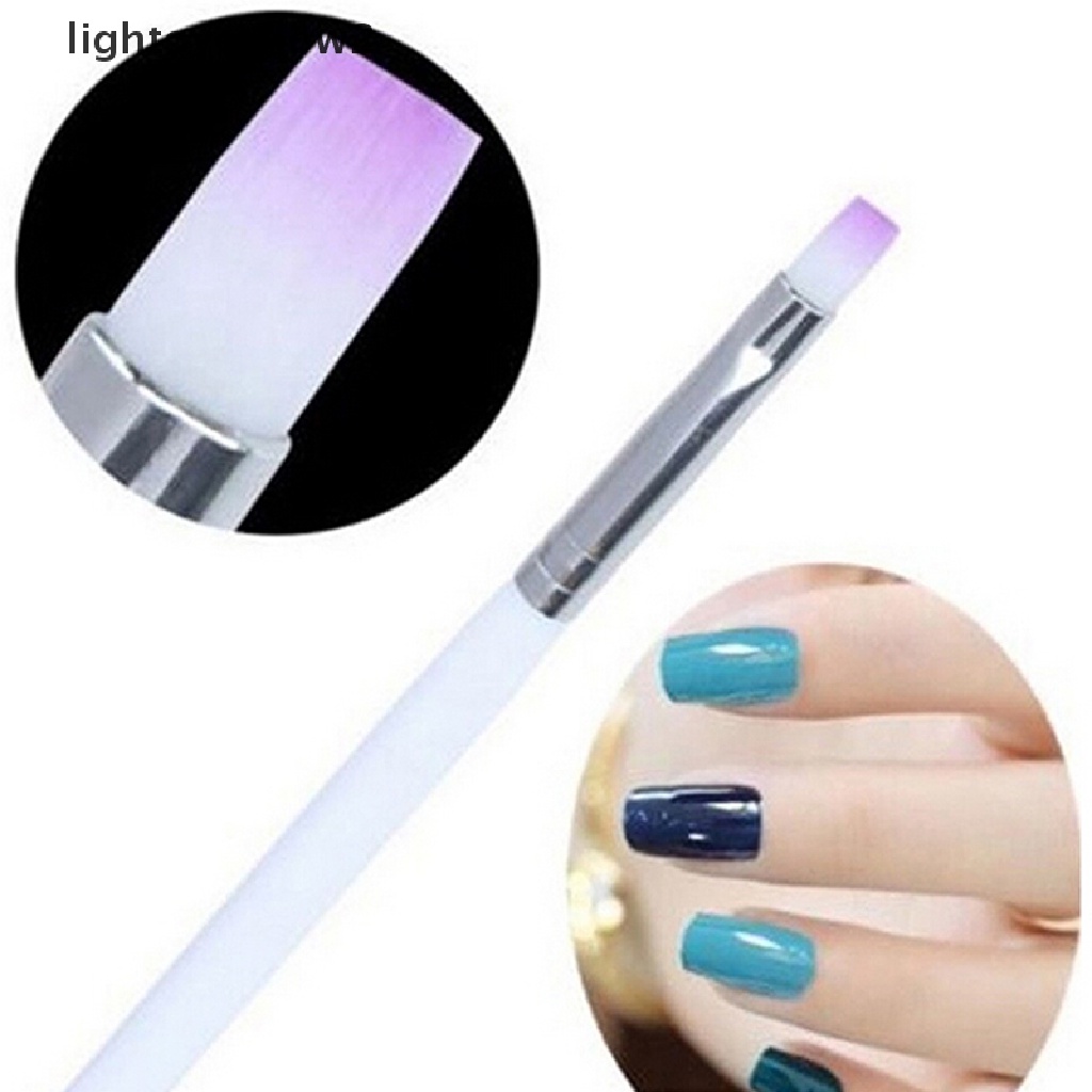 (lightoverflow2) 2pcs / Set Brush Kutek Gel UV Akrilik Untuk Nail Art / Manicure DIY