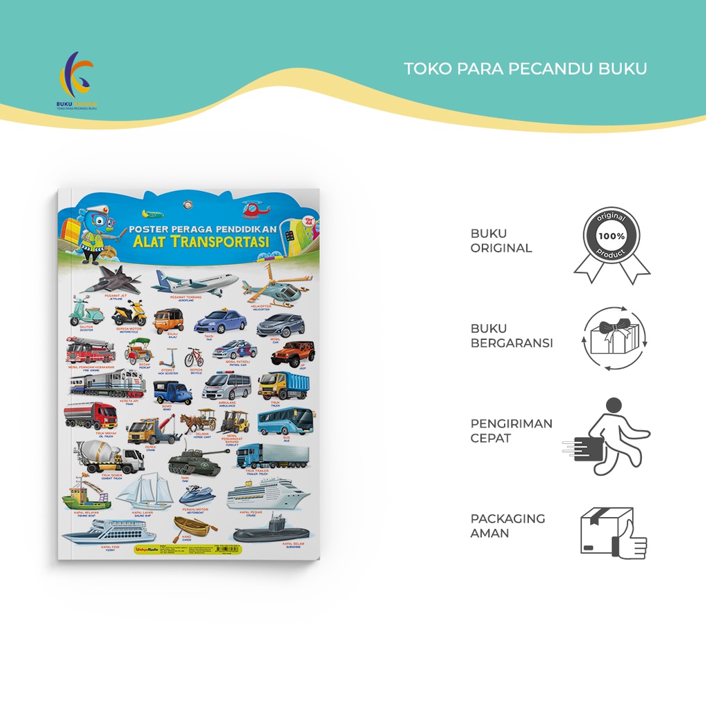 Poster Peraga Pendidikan Alat Transportasi - Tim Wudi - Wahyu Media - Bukukaluku