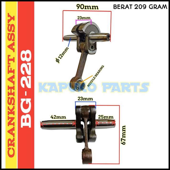 228 Crankshaft Assy Untuk Mesin Potong Rumput Tanaka 2 Tak