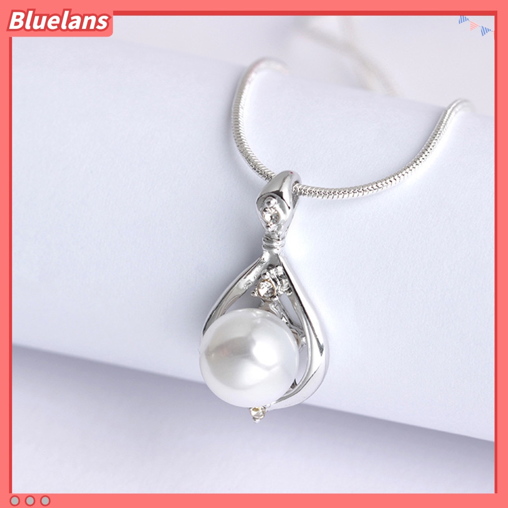 Bluelans Fashion Women Round Imitation Pearl Pendant Necklace Wedding Party Jewelry Gift