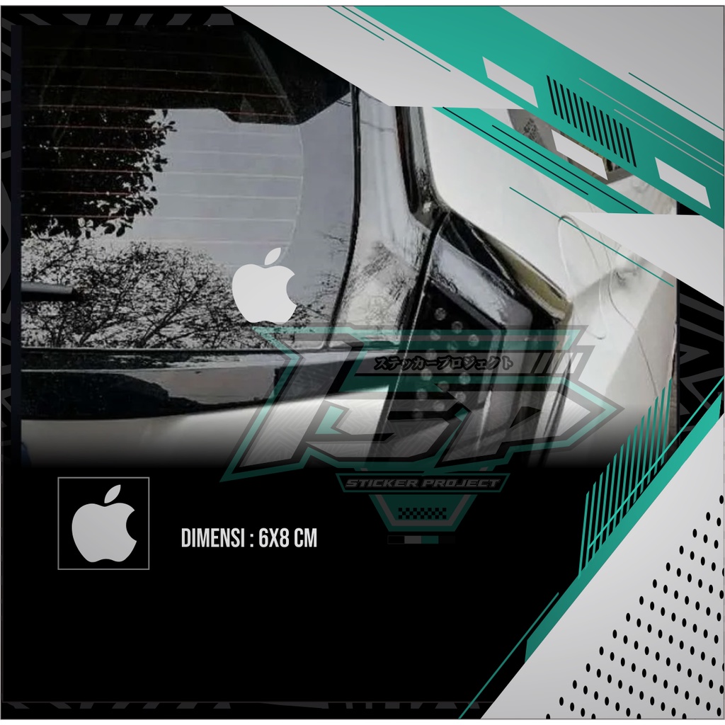 Sticker logo apple iphone mobil jazz , brio , rush