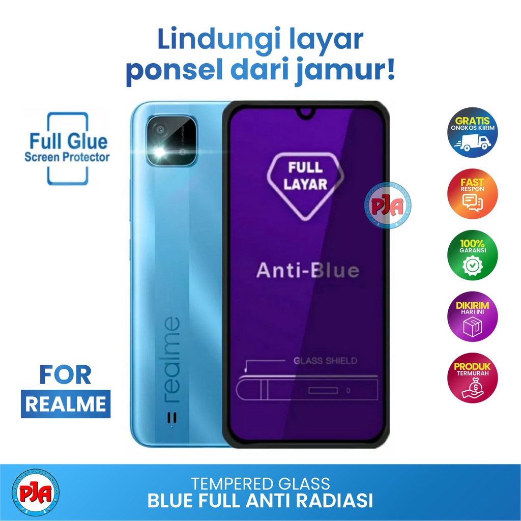 Tempered glass TG Anti Gores Blue light Antiradiasi Realme 2 Pro 3 Pro 5i 5s 5 Pro 6 Pro 7 Pro 8 Pro GT Narzo 20 Pro 30a