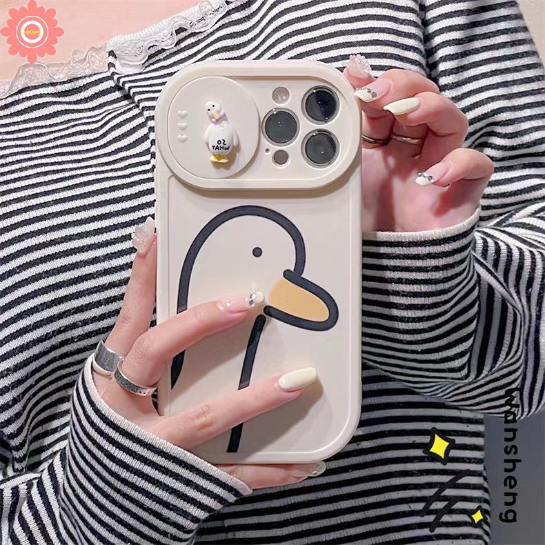 Soft Case TPU Motif Bebek 3D Untuk iPhone 11 XR 7 8 Plus 7Plus 8Plus 11 12 13 Pro MAX X XS MAX