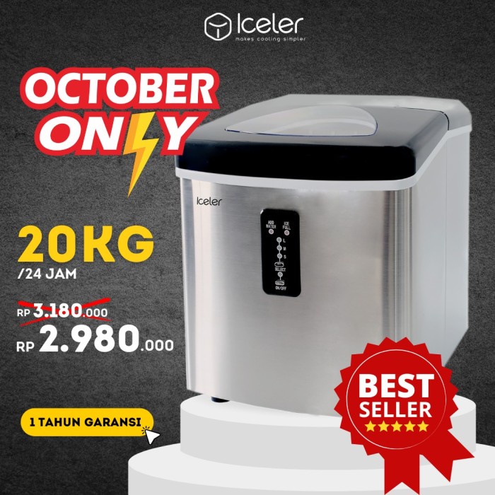 Mesin Es Stainless Steel Es Iceler Batu Kristal 20Kg/Hari - Mesin / Alat Dapur Khusus