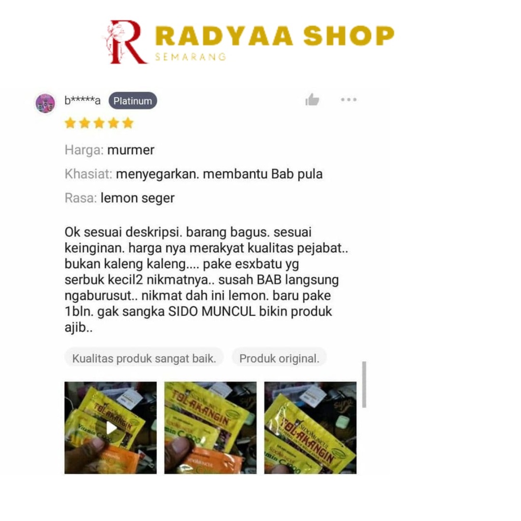 Sido Muncul Vitamin C 1000 Serbuk Orange 6s - Jaga Daya Tahan Tubuh