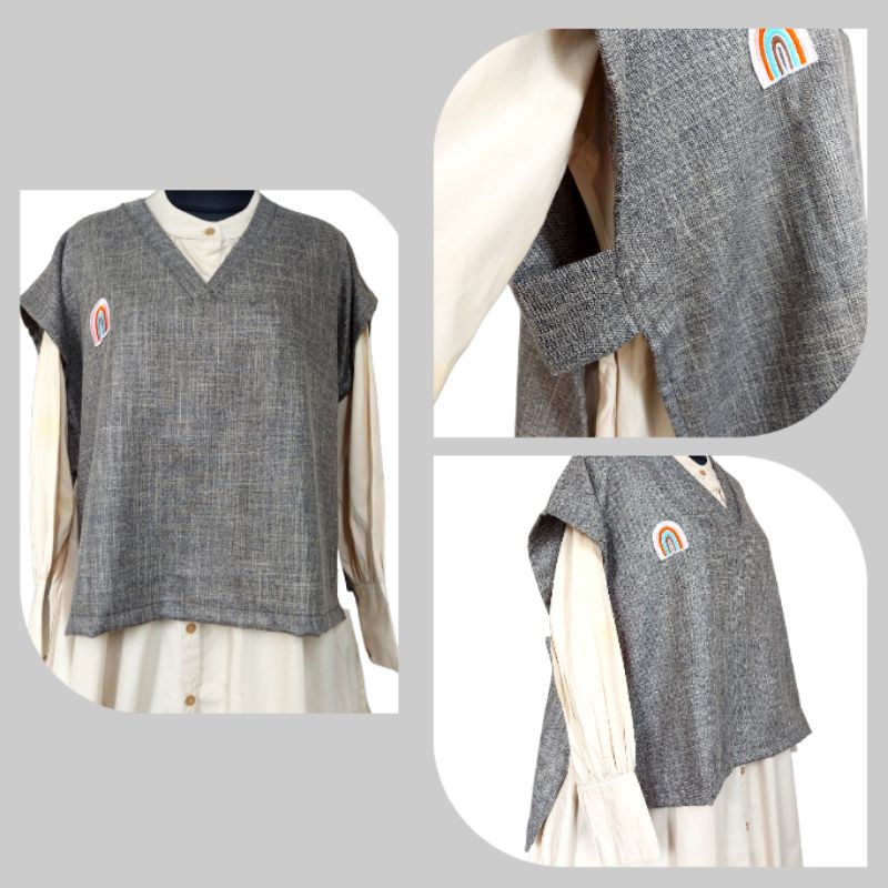 Vest V Neck | Rompi Vest Wanita | korean style
