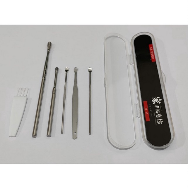 Pembersih Telinga Stainless 6in1 Korek Kuping set isi 6 pcs Ear wax 6 in 1