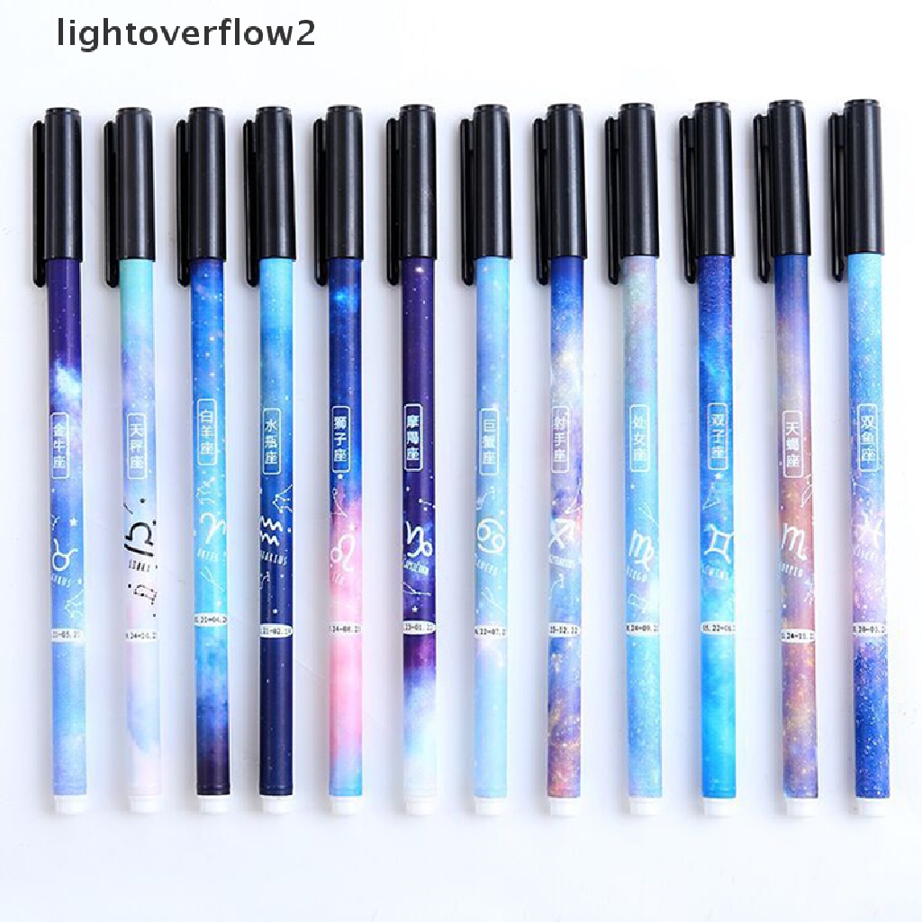 (lightoverflow2) Pulpen Gel 0.5mm Warna Hitam Untuk Pelajar