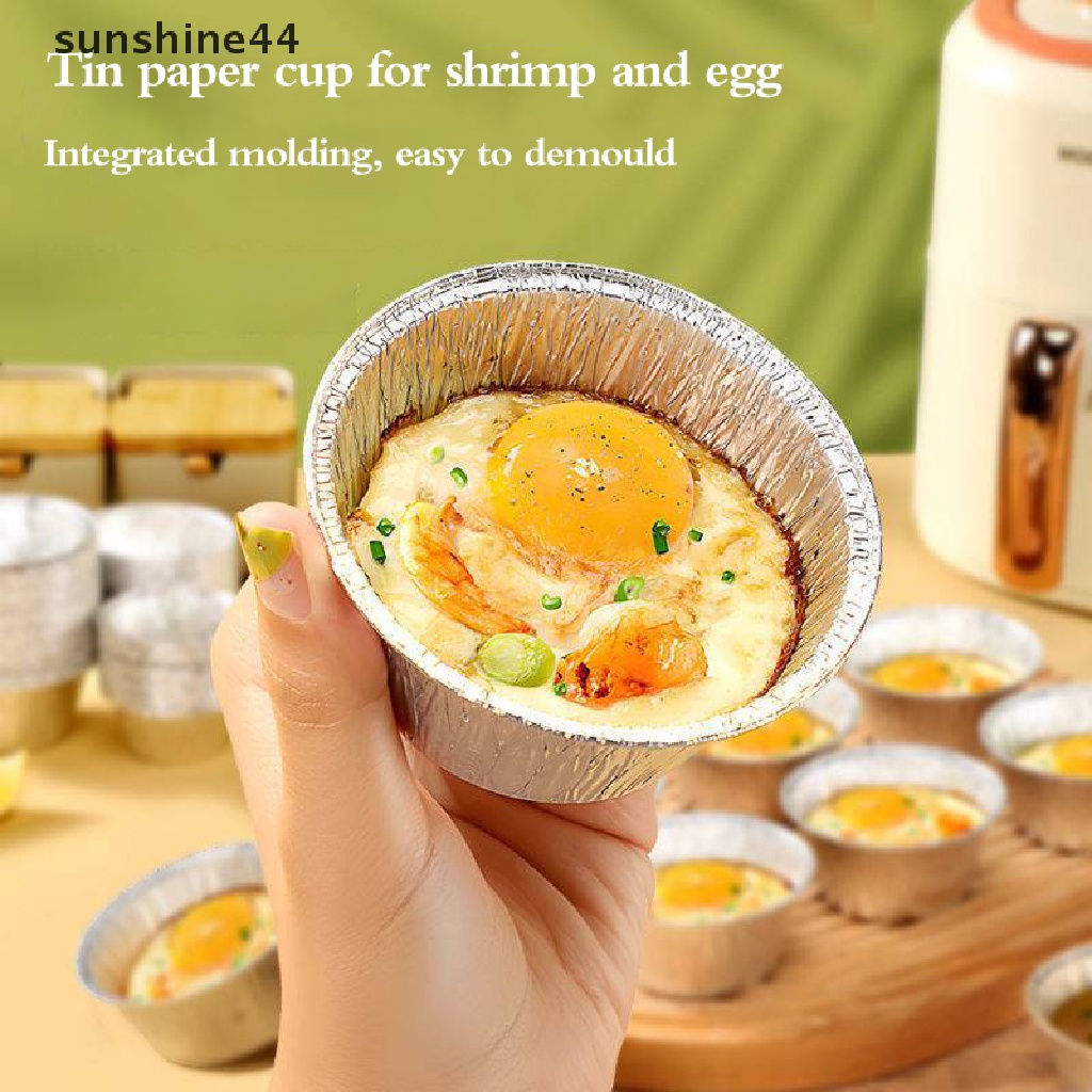 Sunshine 10Pcs Cetakan Egg Tart Mini Bahan Aluminum Foil