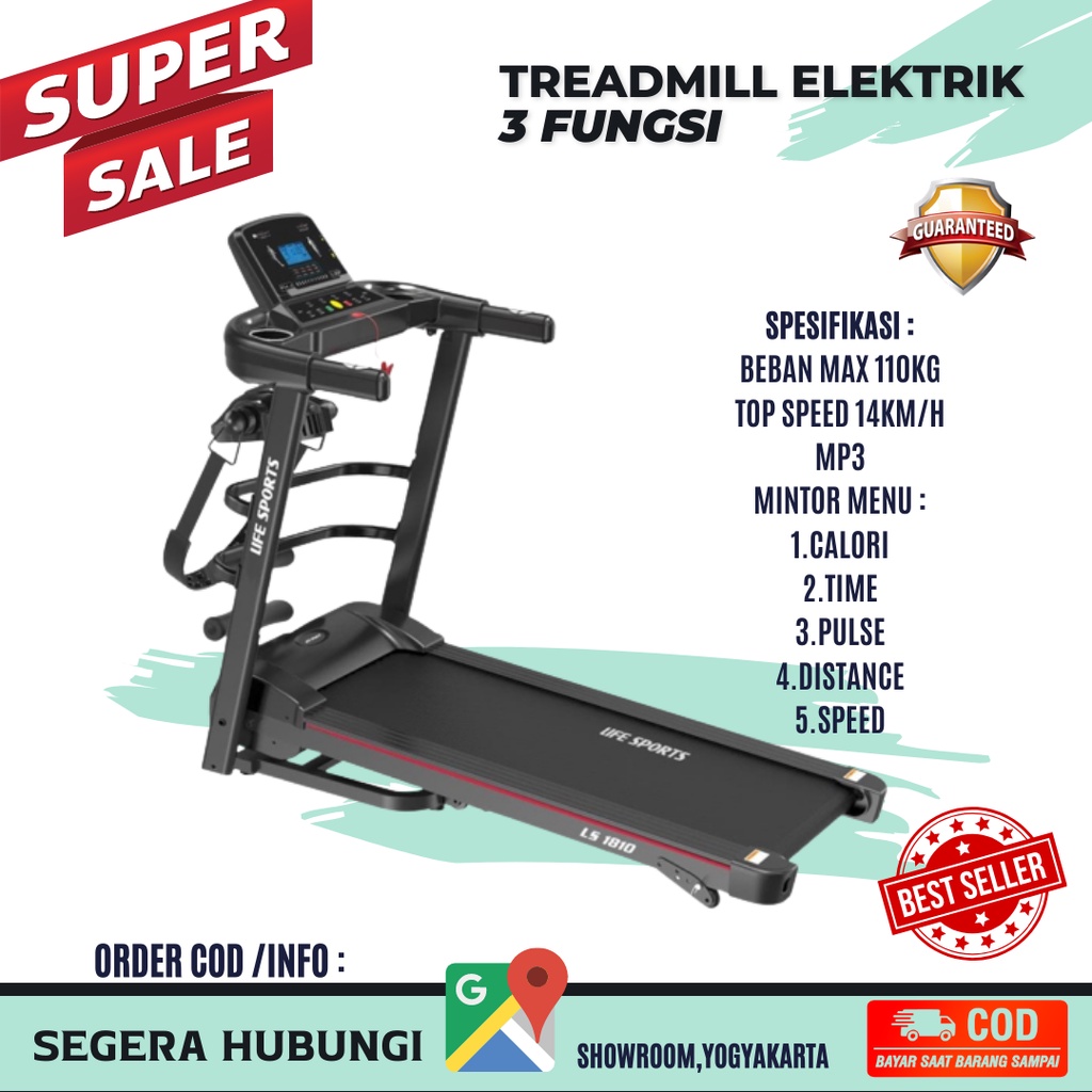 Alat olahraga lari treadmill/treadmill elektrik murah 3fungsi/COD