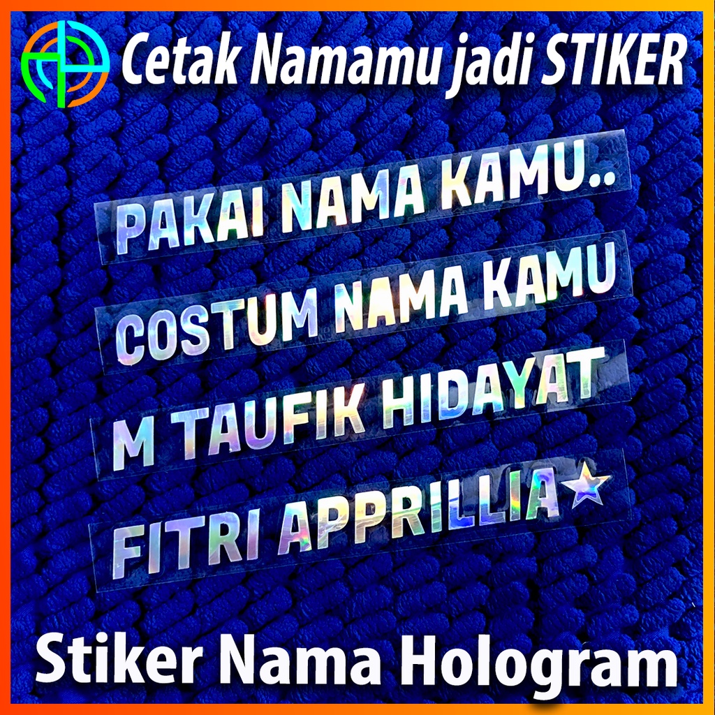 

(Dapat 3 lembar) Cetak Namamu Jadi Sticker Cutting Hologram Sticker Custom Nama Request Nama