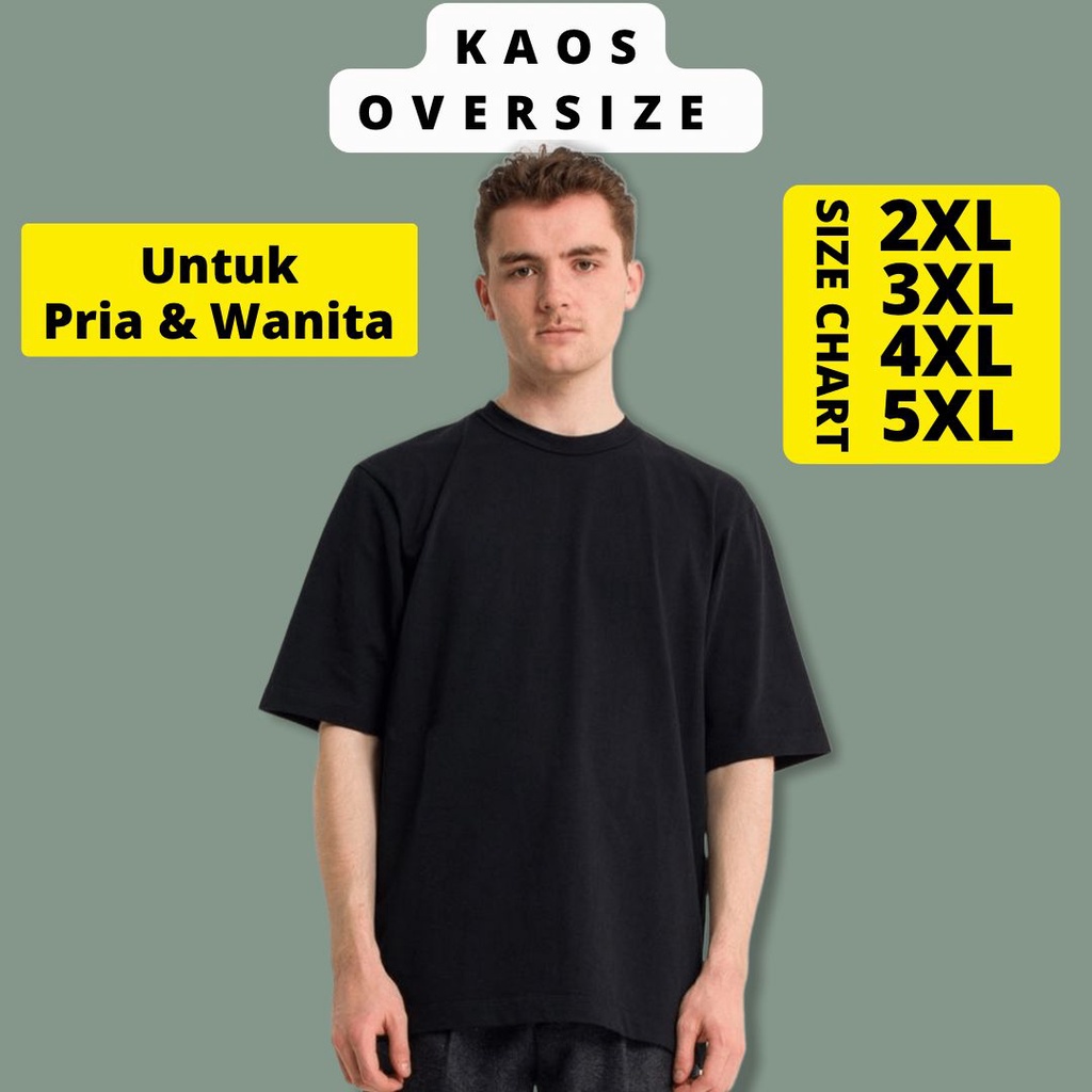 KAOS POLOS PRIA DAN WANITA XXL XXXL 4XL 5XL