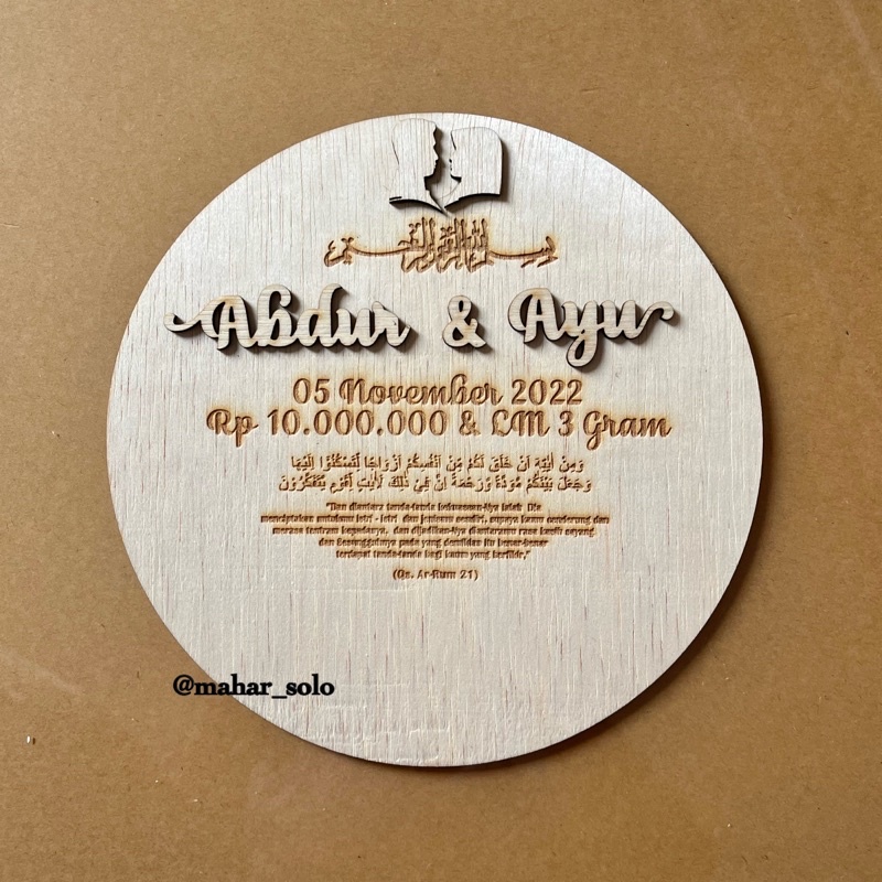 Grafir bulat playwood bahan mahar acesories mahar nikah